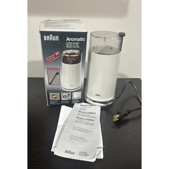Braun Aromatic Coffee Grinder Gourmet Edition KSM-4 2.5 oz Box & Instructions - Picture 1 of 14